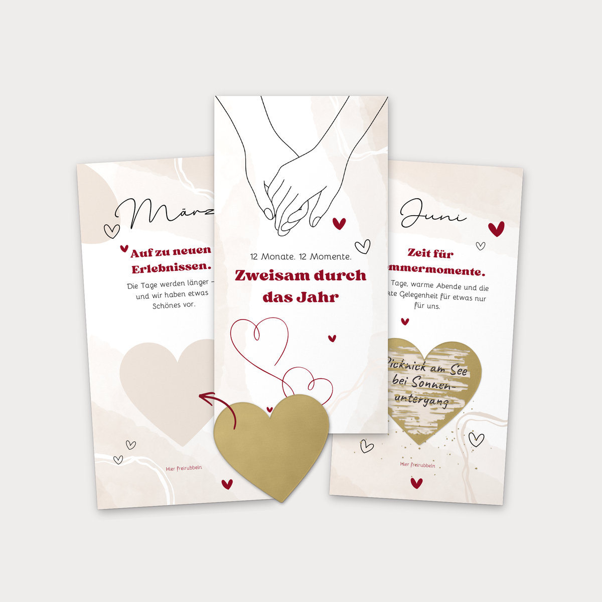 Date-Ideen für Paare *Zweisam durch das Jahr* Rubbelkarten