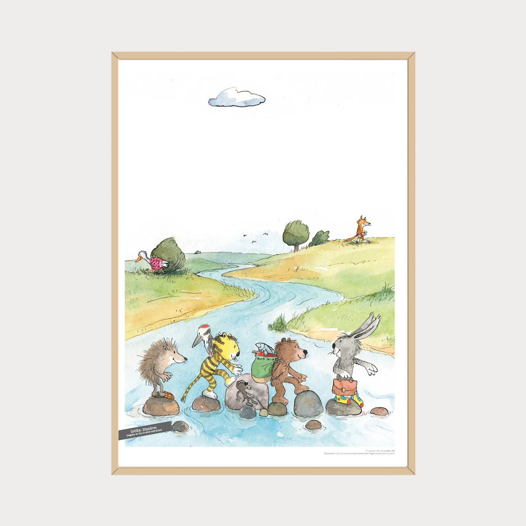 Poster Janosch Steine im Fluss