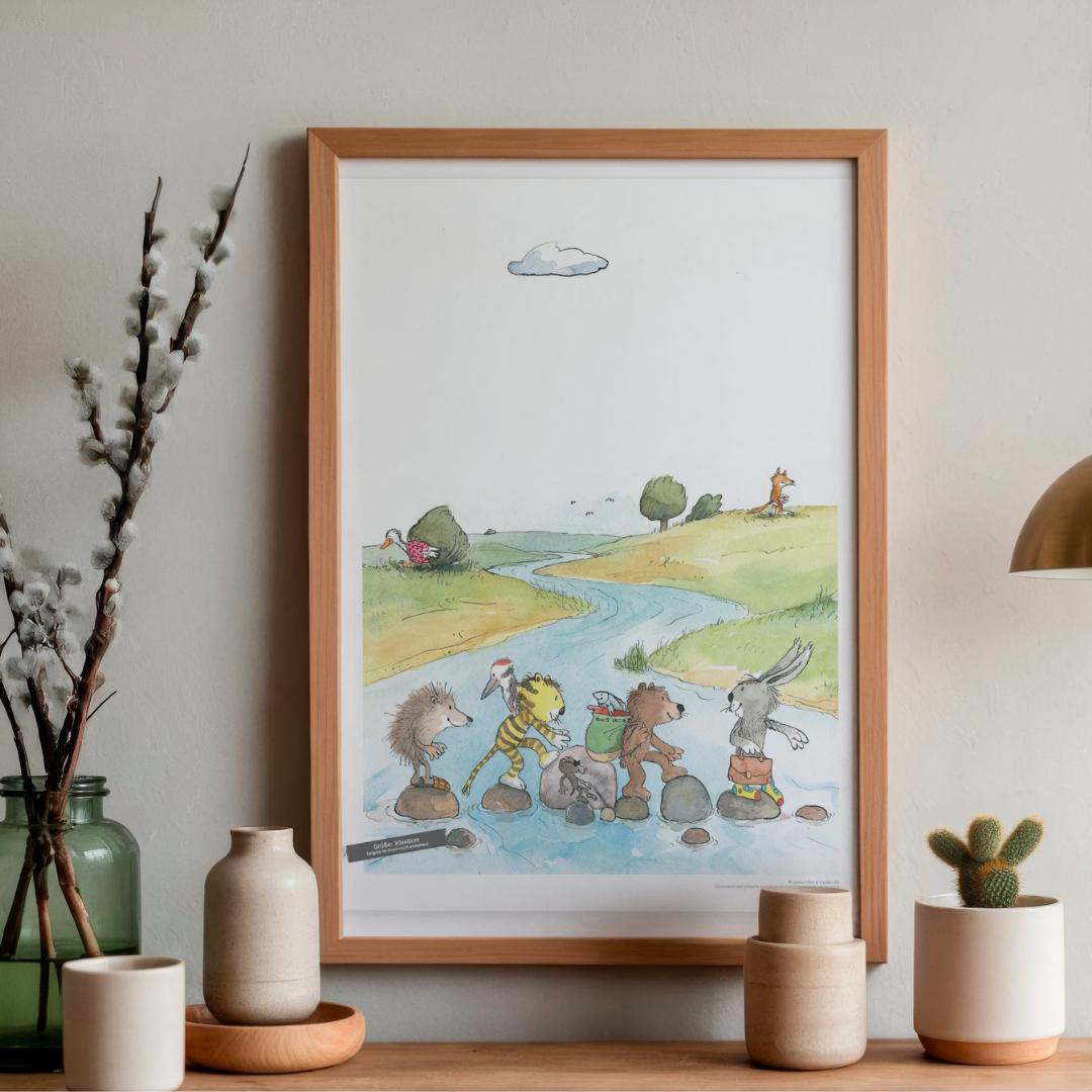 Poster Janosch Steine im Fluss
