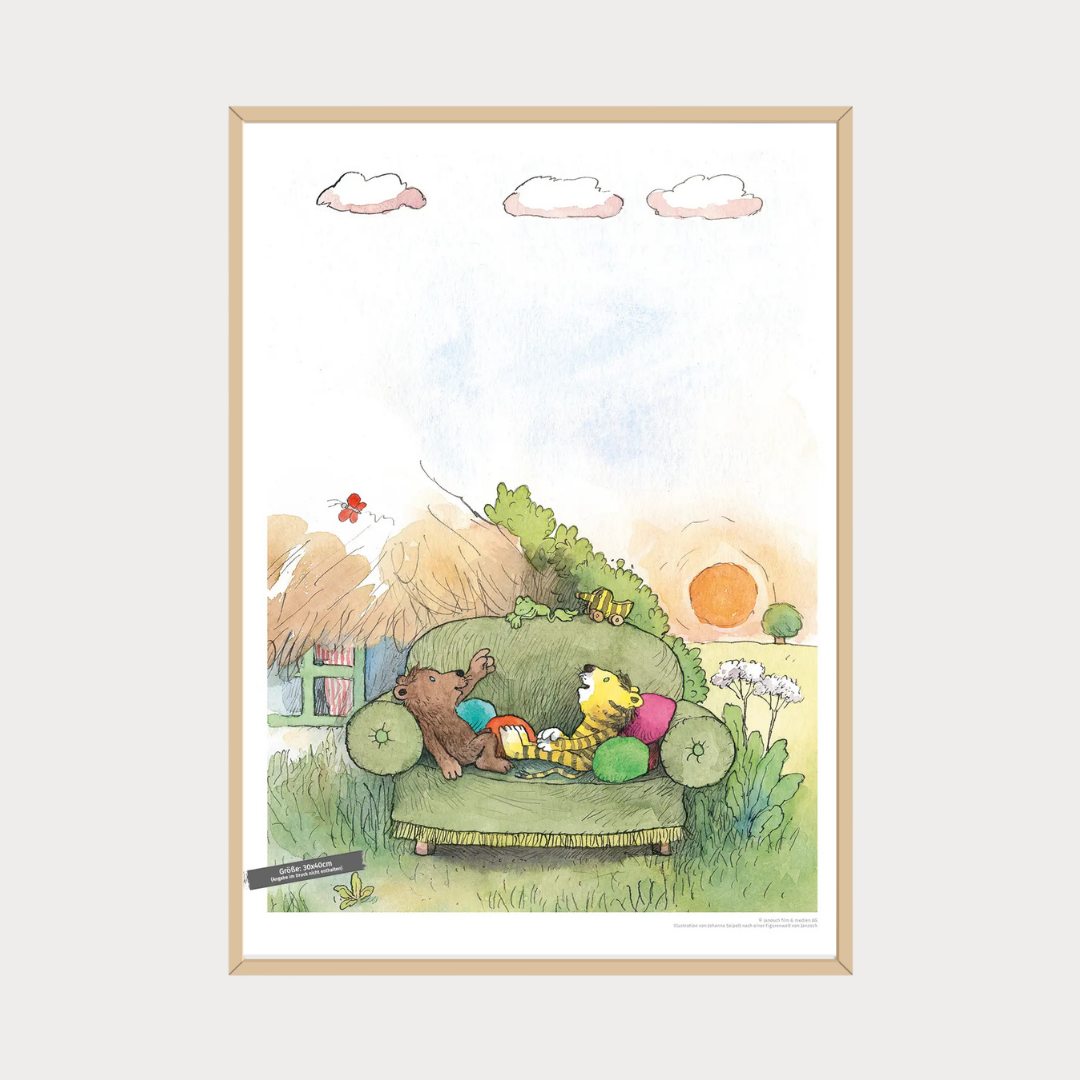 Poster Janosch Wolken ziehen vorbei