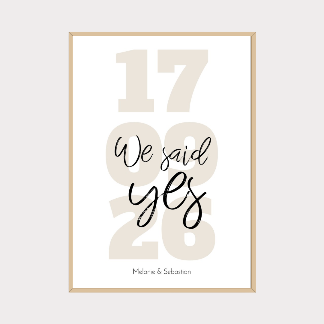 Wandbild Poster personalisiert – We said yes