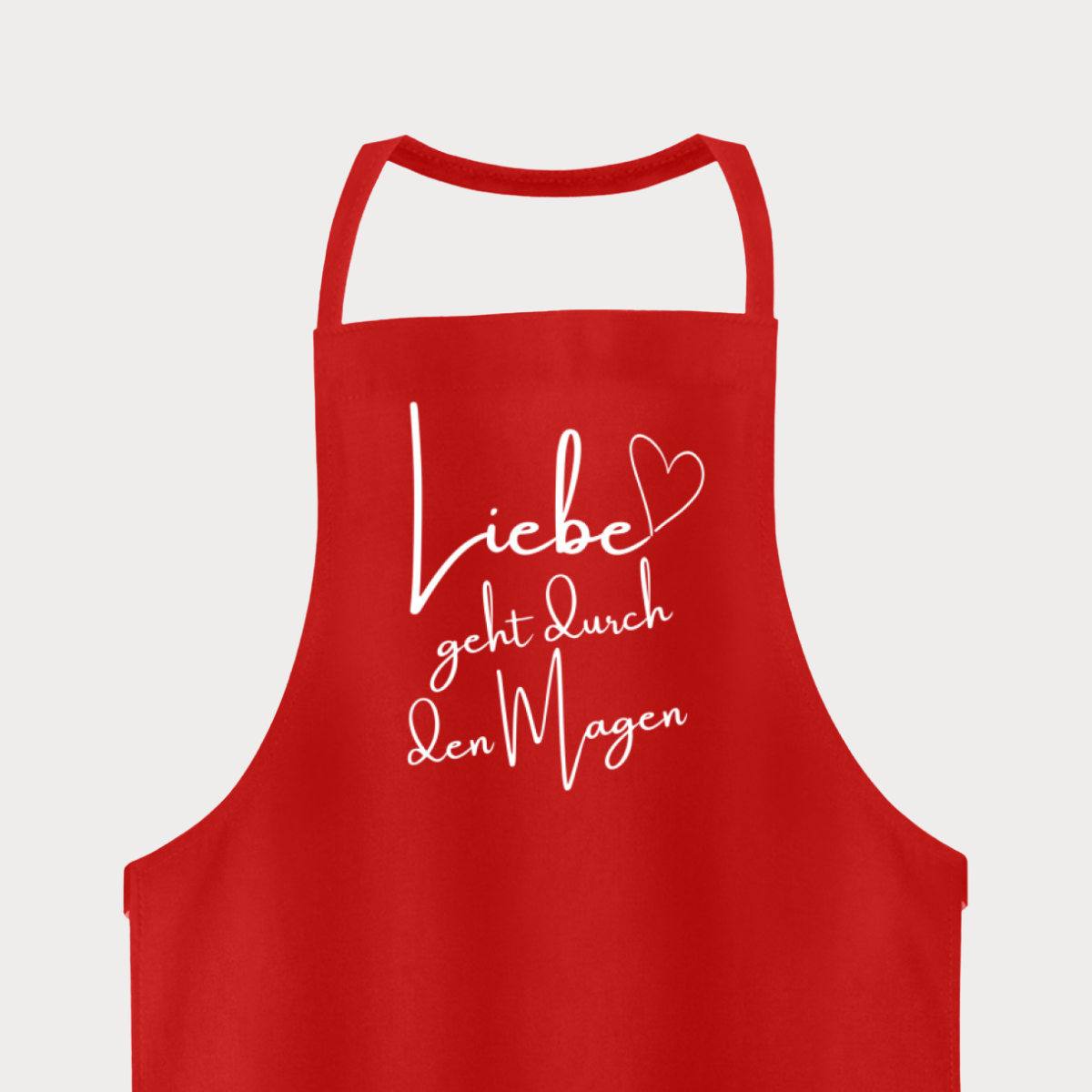 Schürze „Liebe geht durch den Magen“ - Rot / Weiß