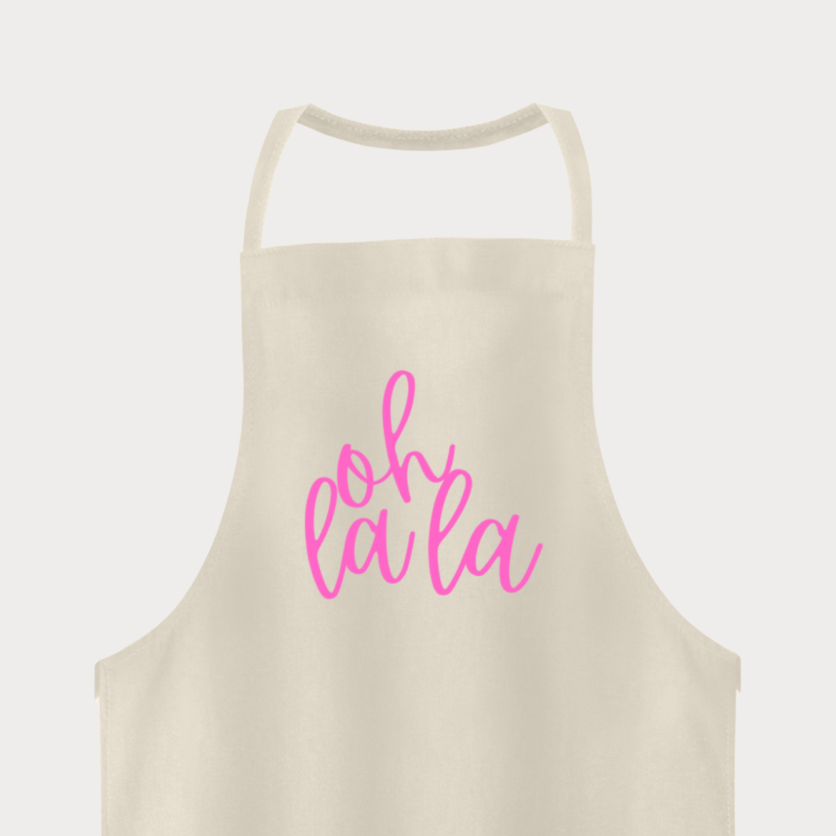 Oh La La Schürze Unisex – Beige / Pink