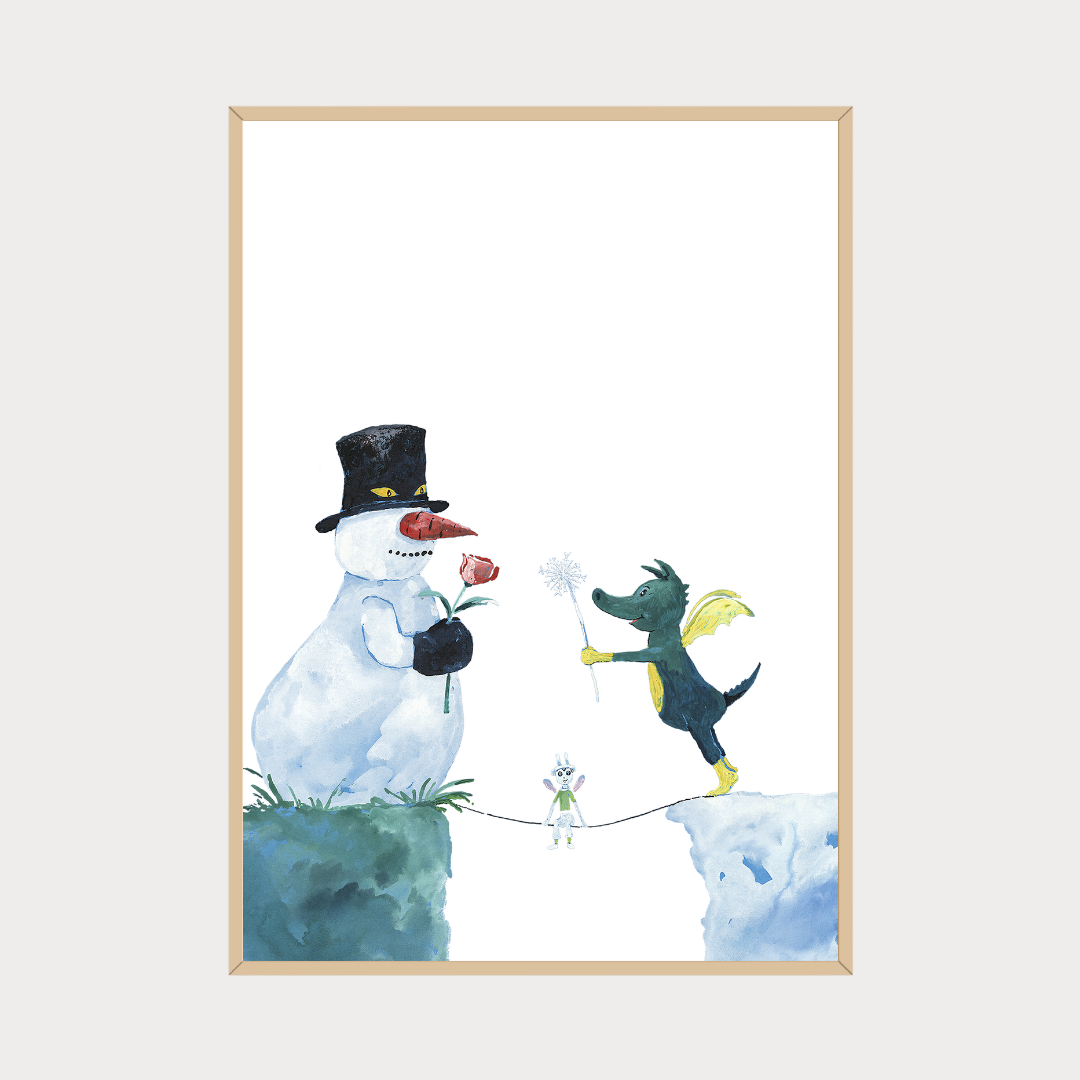 Poster Tabaluga Schneemann Blume