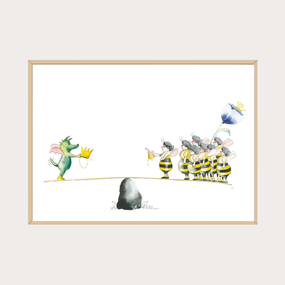 Poster TABALUGA Originalmotiv – Bienenschwarm auf Wippe
