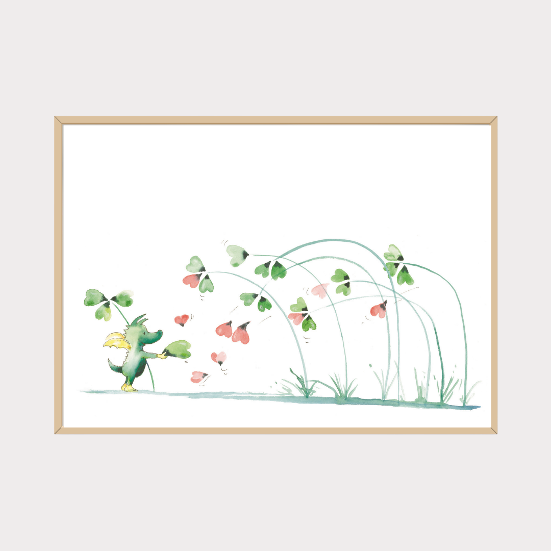 Poster TABALUGA Originalmotiv – Kleewiese mit Herzen