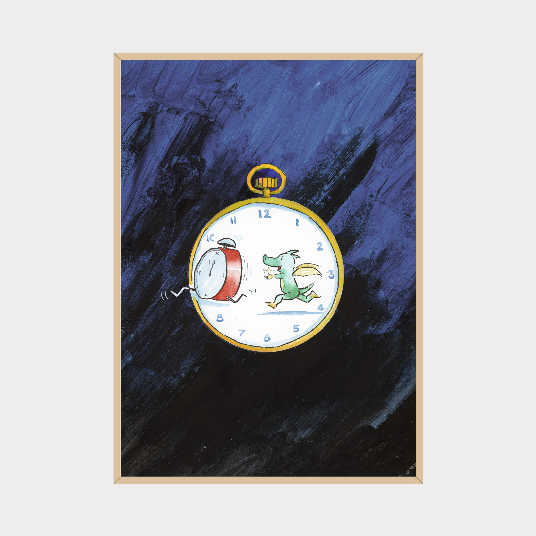 Tabaluga mit der Uhr – Poster für kleine Träumer & Zeitläufer
