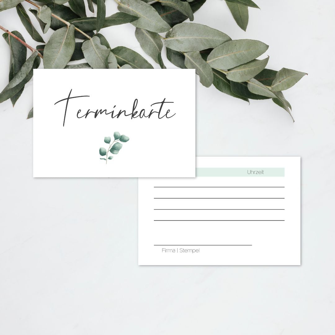 Termin Karten Terminkarten im Eucalyptus-Design für mehr Organisation – Things of ...